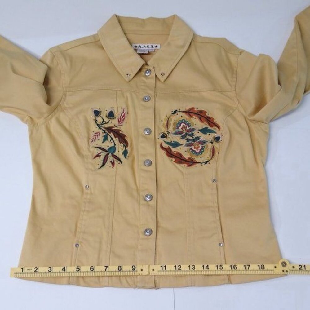 A.M.I. RARE One-Of-A-Kind Customized Embroidered Swarovski Rhinestone Med Jacket - Picture 8 of 14